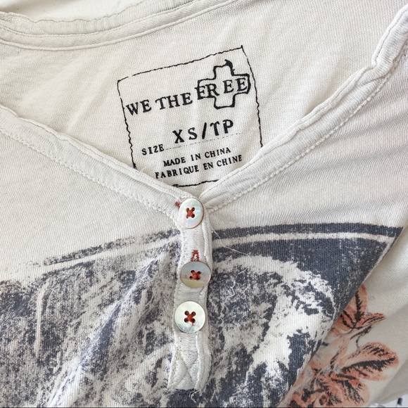 We The Free Red Rose WOLF Crop Baseball Tee, XS - Picture 8 of 8